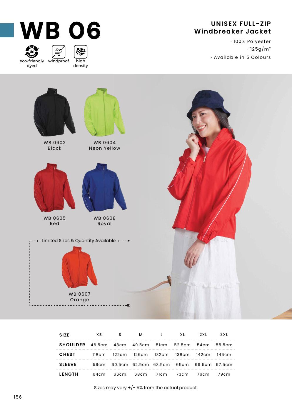 Unisex Polyester Full-Zip Windbreaker Jacket - WB06 - Oren Sport corporate uniform blank Malaysia
