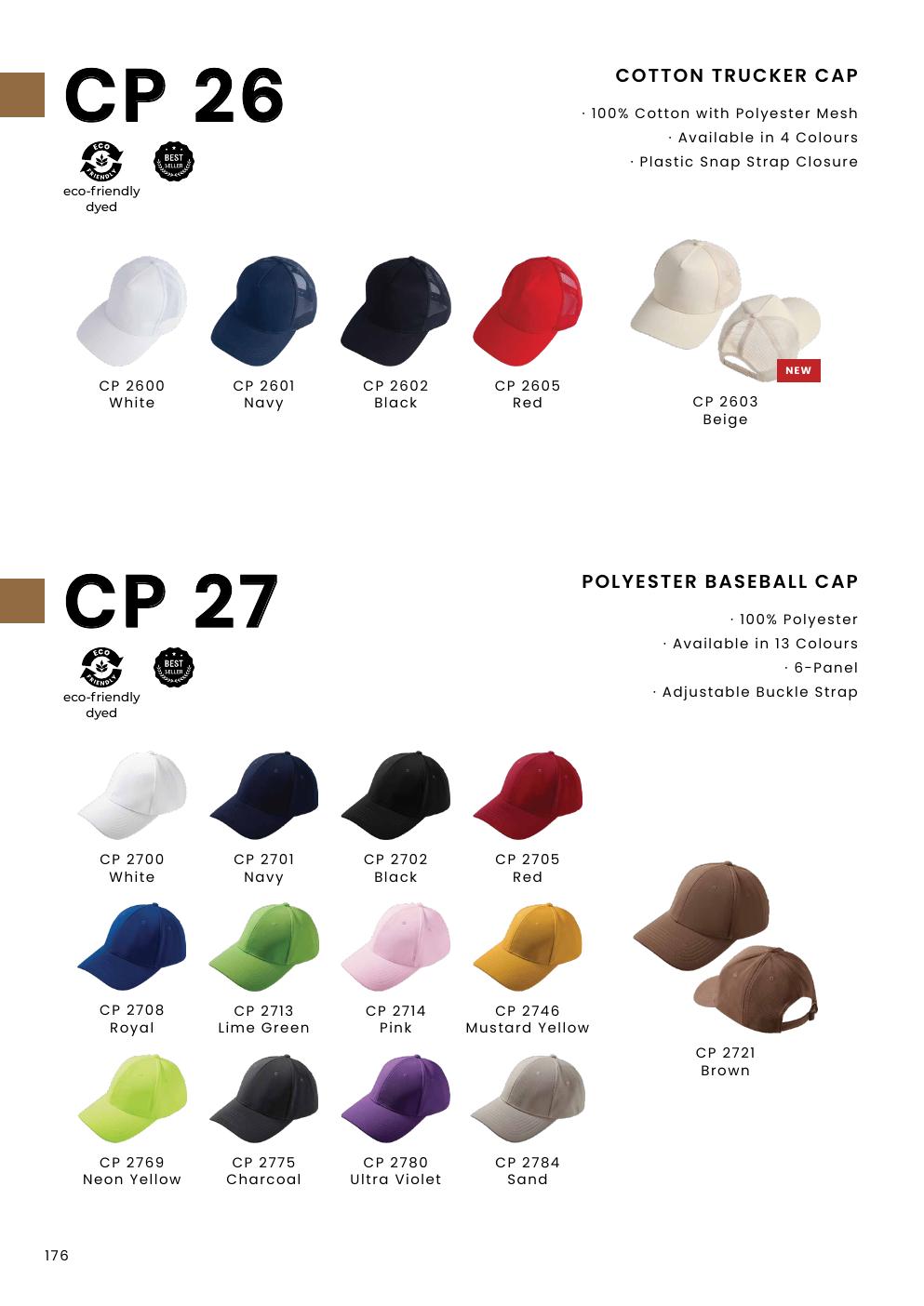 Unisex Cotton with Polyester Mesh Trucker Cap (with plastic snap strap closure) - CP26 - Oren Sport corporate uniform blank Malaysia