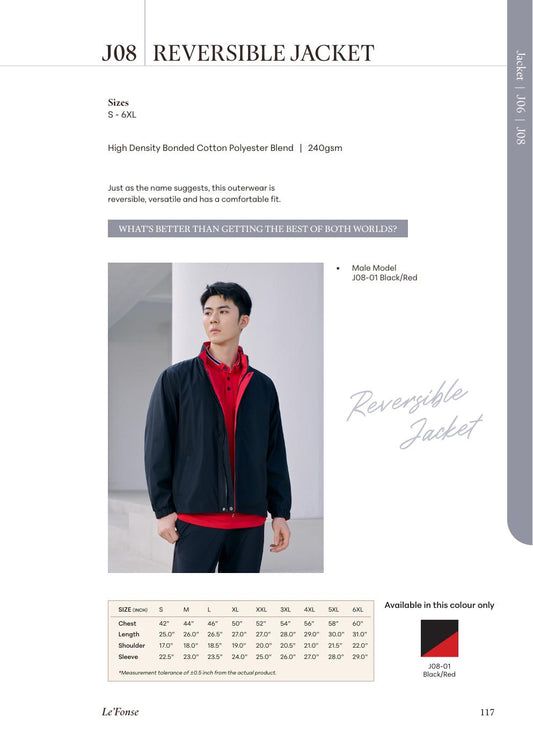 Reversible Jacket - J08 - Le'fonse corporate uniform blank Malaysia