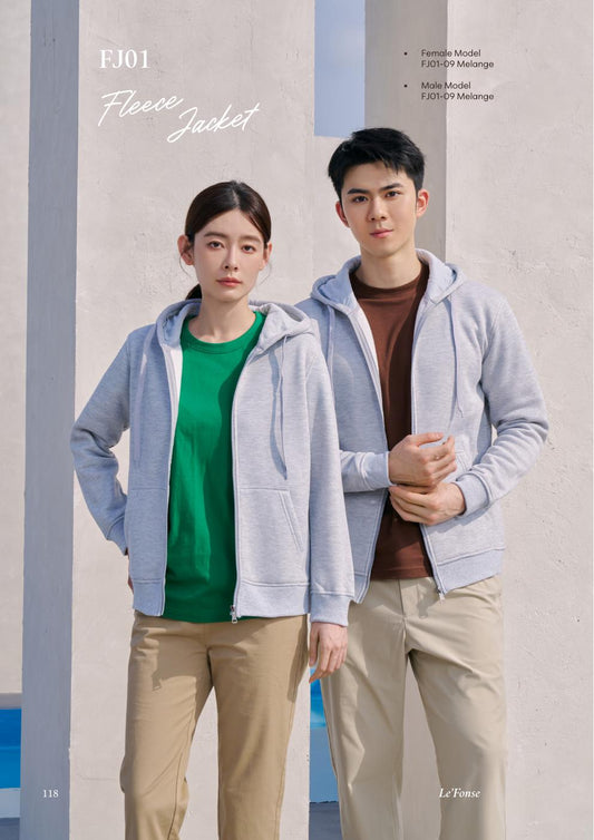 Fleece Jacket with Zip - FJ01 - Le'fonse corporate uniform blank Malaysia