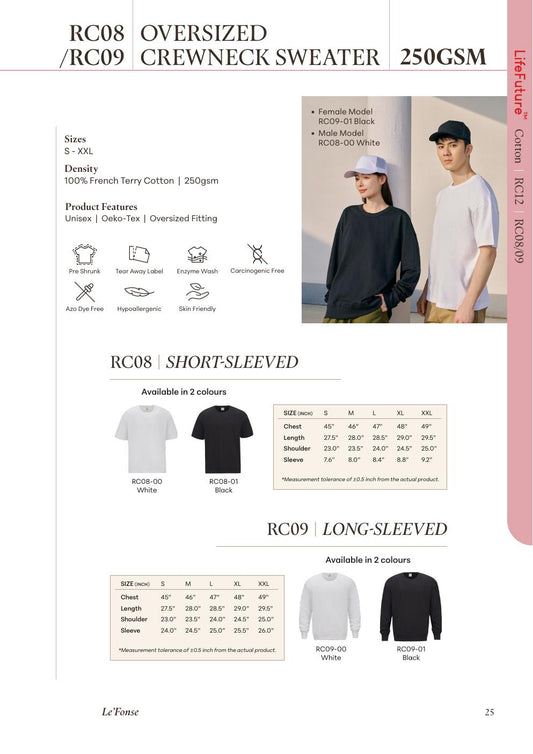 Oversized Crewneck Sweater - Long Sleeve - RC09 - Le'fonse corporate uniform blank Malaysia