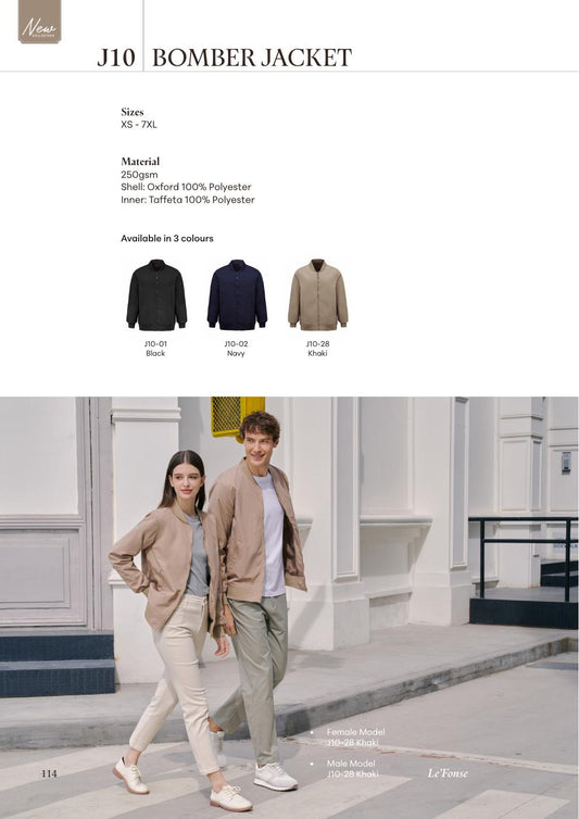 Bomber Jacket - J10 - Le'fonse corporate uniform blank Malaysia