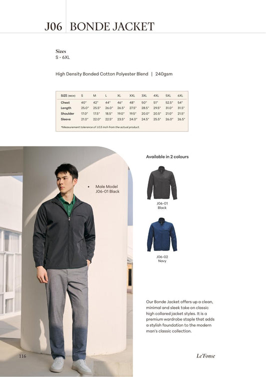 Bonde Jacket - J06 - Le'fonse corporate uniform blank Malaysia