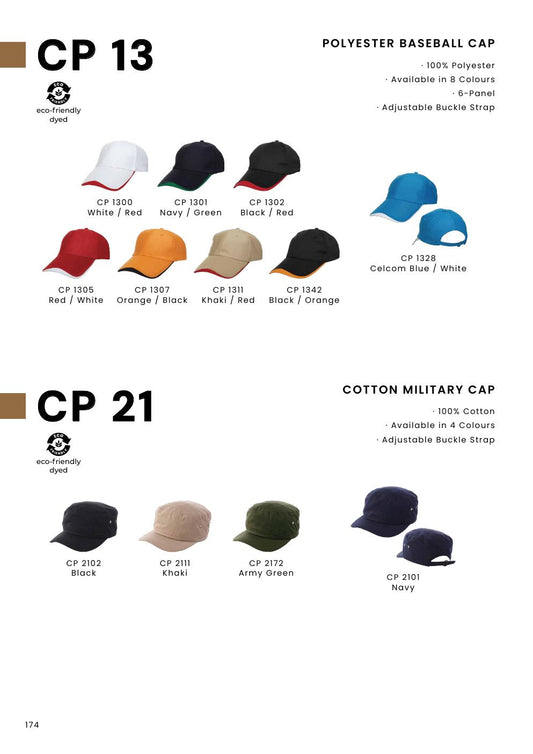 Unisex Cotton Military Cap (with buckle closure) - CP21 - Oren Sport corporate uniform blank Malaysia
