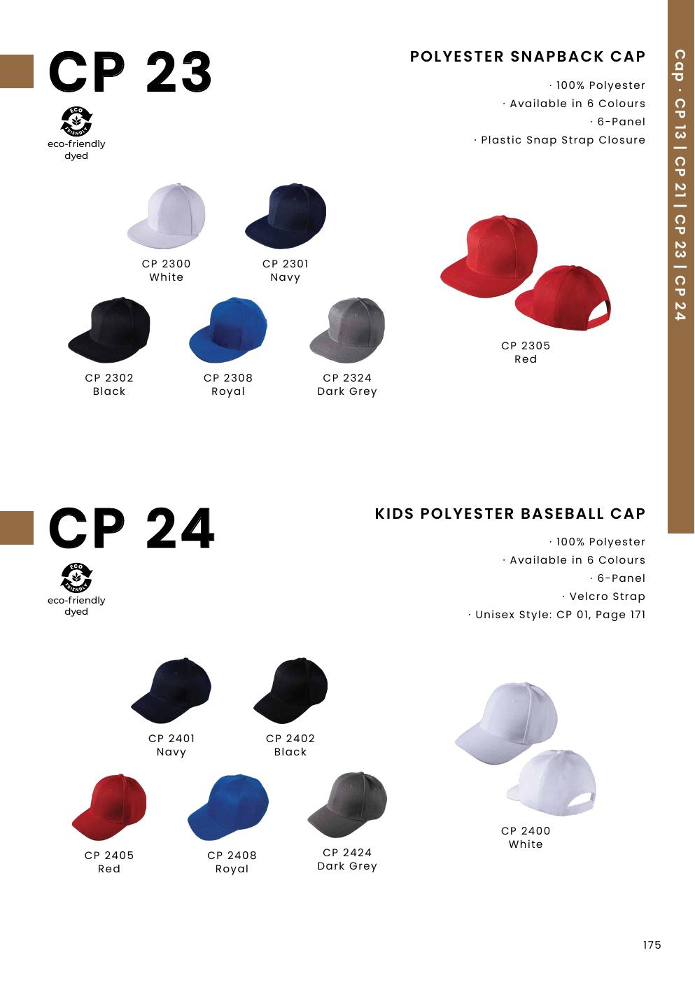 Kids Polyester Baseball Cap (with velcro strap) - CP24 - Oren Sport corporate uniform blank Malaysia