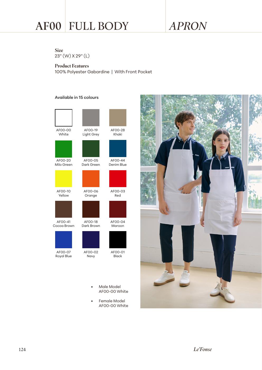 Full Body Apron Gaberdine - AF00 - Le'fonse corporate uniform blank Malaysia