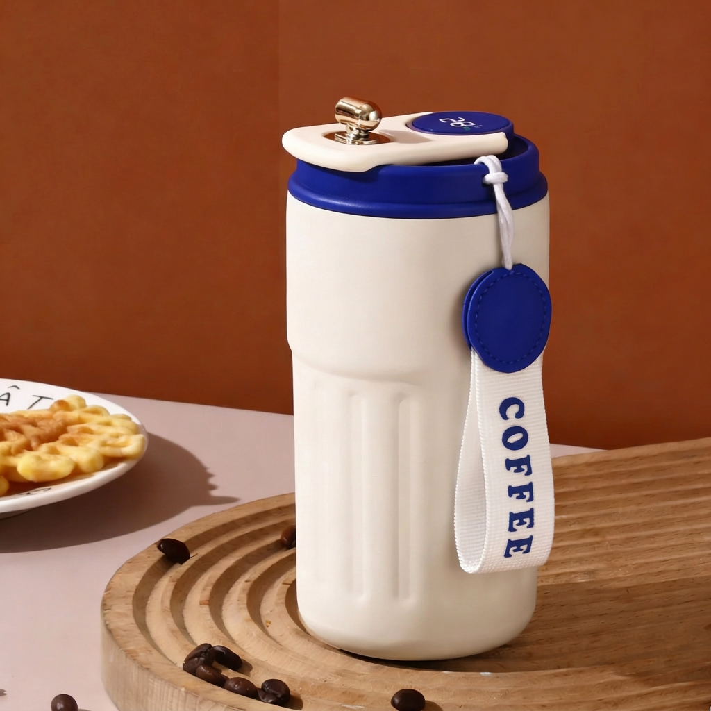 #173017 Stainless Steel Flask with Smart LED Indicator - Gaia Gifts Co