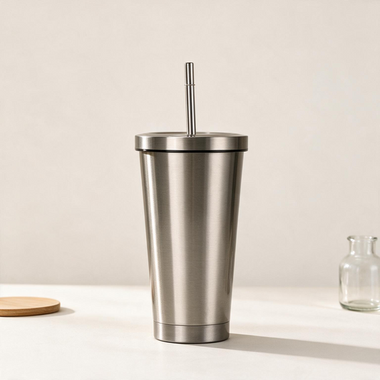 #GM18 Stainless Steel Thermo Mug with Straw