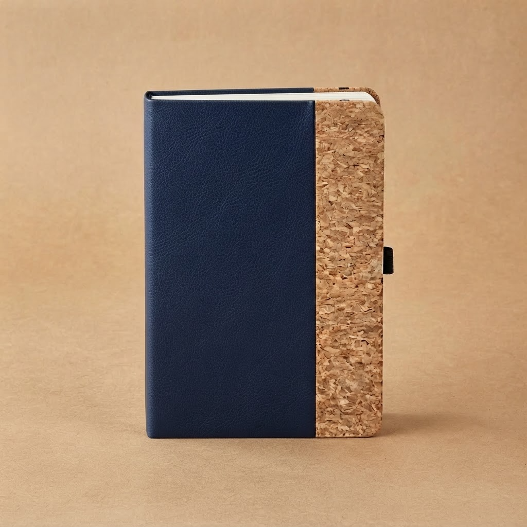 #M878 Cork Oak PU Leather Notebook