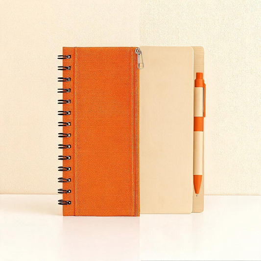 #M6 Eco Notebook with Non Woven Pen Pouch & Pen